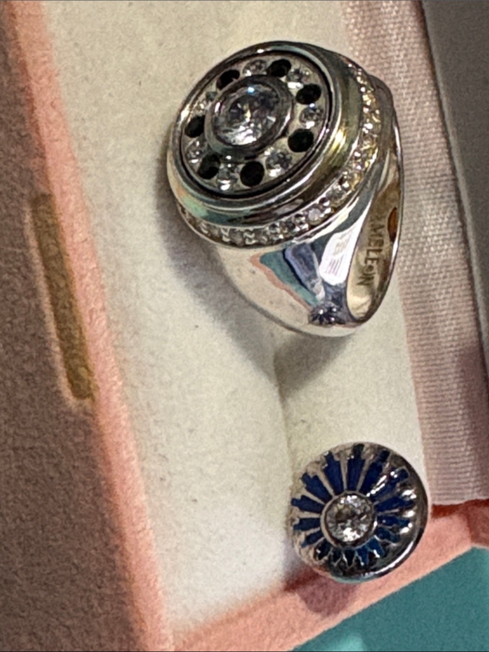 Sterling Silver WoMen's Signet Ring Sz 6 2 Free Pops Kamelon Brand 50A